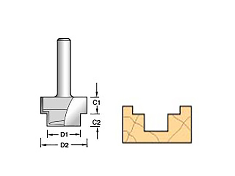 36/19 x 1/2 TCT Strip Recessor 9.5 x 19 x 13 x 6mm