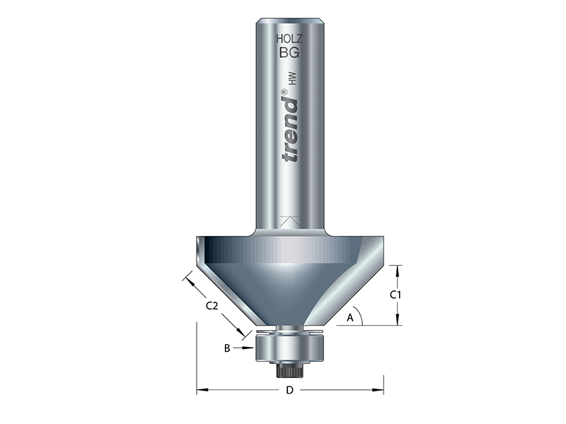 46/38 x 1/2 TCT Bearing Guided Chamfer 45? 50 x 19mm