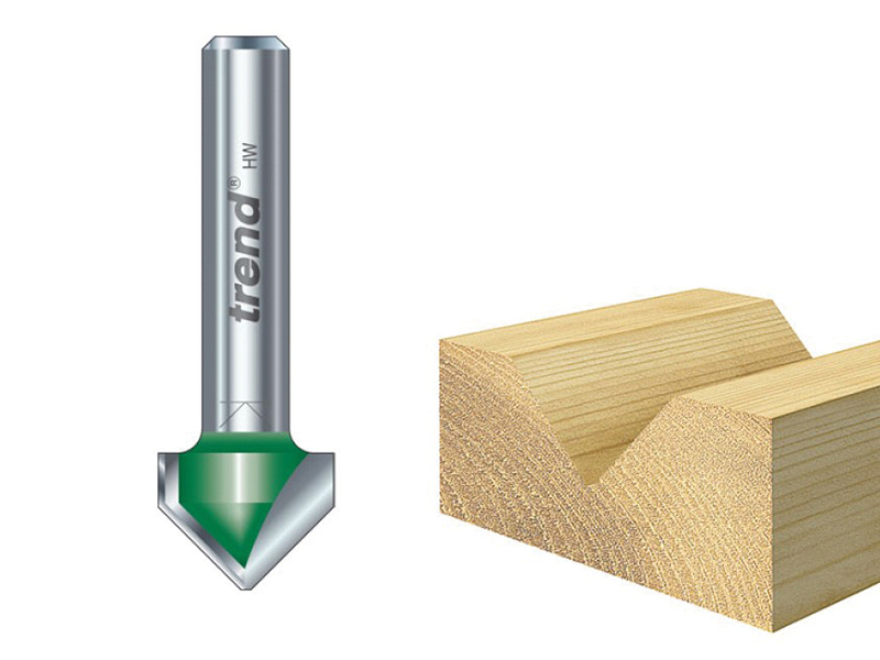C044 x 1/4 TCT CraftPro Chamfer V-Groove Cutter 45? 6.0 x 12.7mm