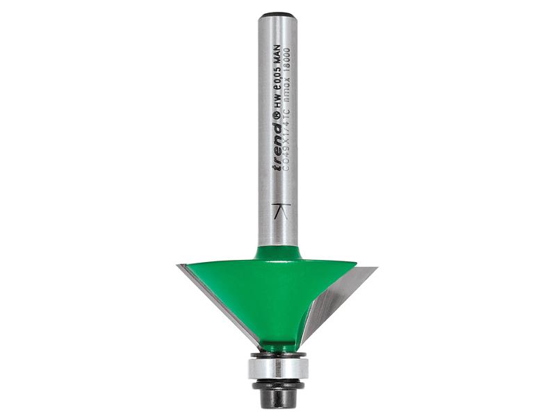C049 x 1/4 TCT Bearing Guided Chamfer Cutter 45? 12.7 x 32mm