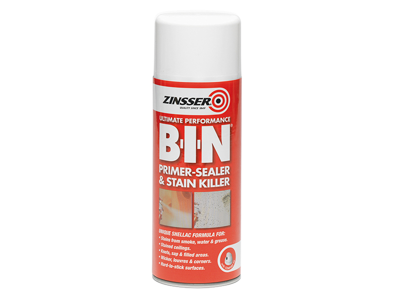 B.I.N(R) Primer, Sealer & Stain Killer Aerosol White 400ml