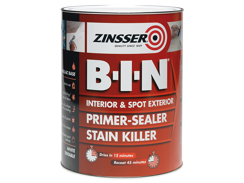 B.I.N(R) Primer, Sealer & Stain Killer Paint White 500ml